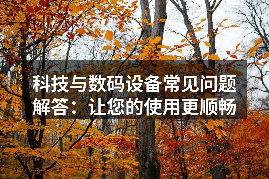 选择合适的数码设备